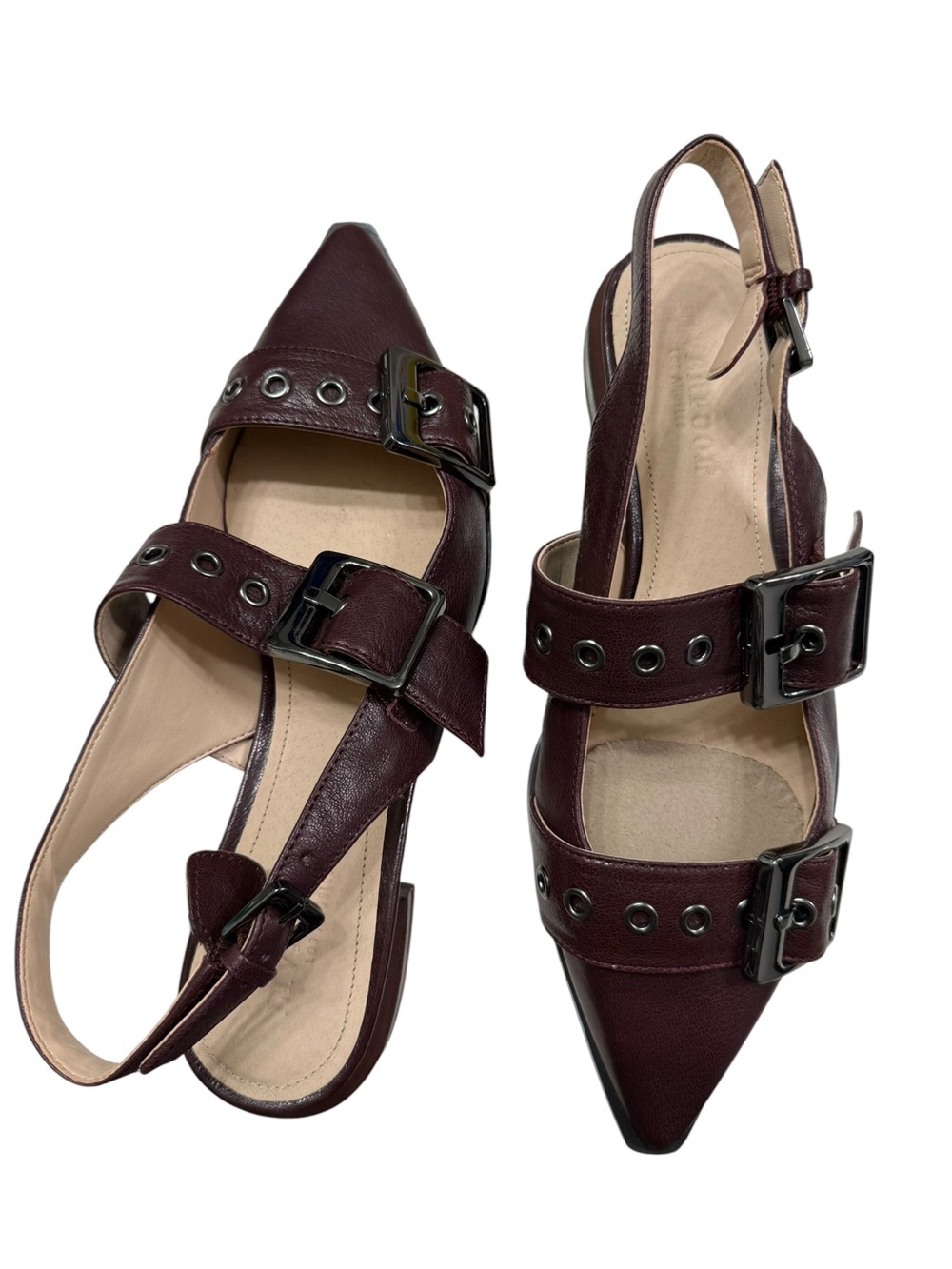 Liverpool Los Angeles Villa Leather Slingback With Double Buckle. - Picture 5 of 6